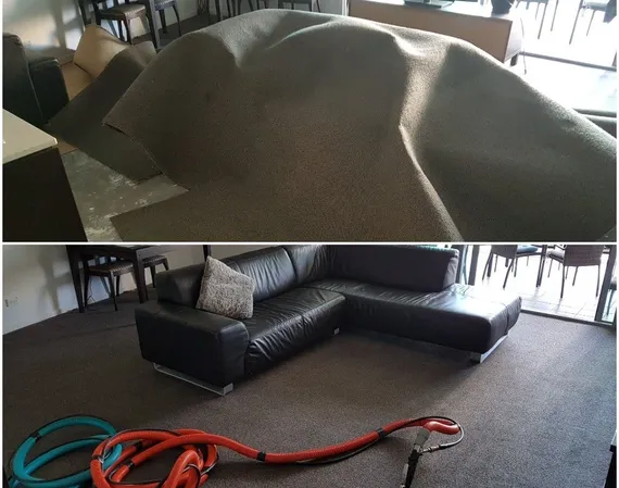 Carpet before and after steam cleaning