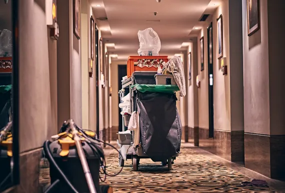 Clean hallway after eco-friendly treatment
